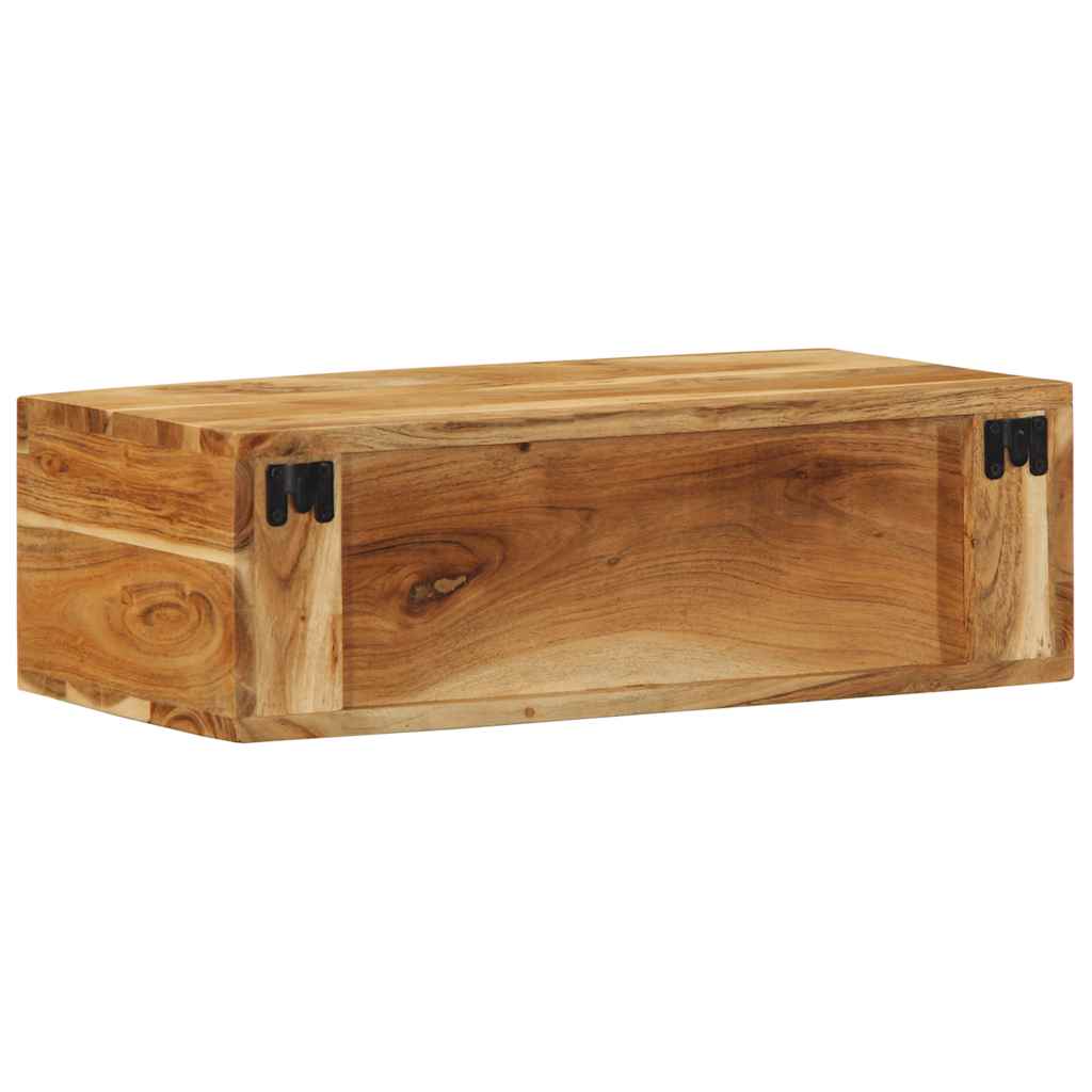 Meuble TV mural 60x30x19 cm en bois d'acacia massif