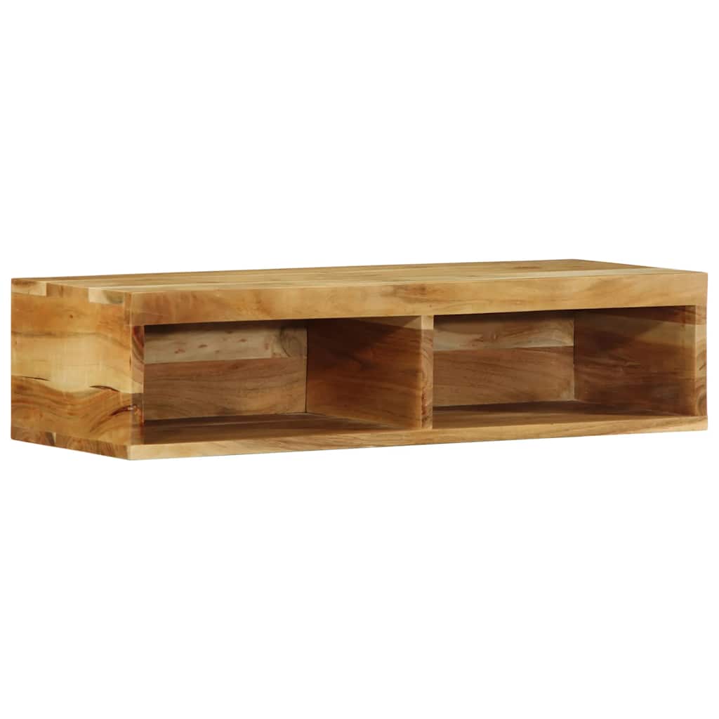 Meuble TV mural 80x30x19 cm en bois d'acacia massif