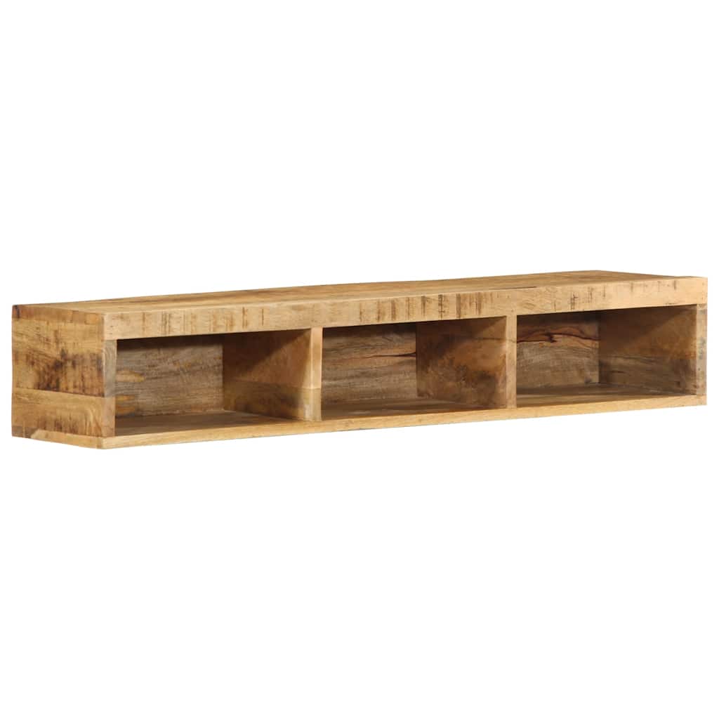 Meuble TV mural 100x30x19 cm Bois de manguier brut