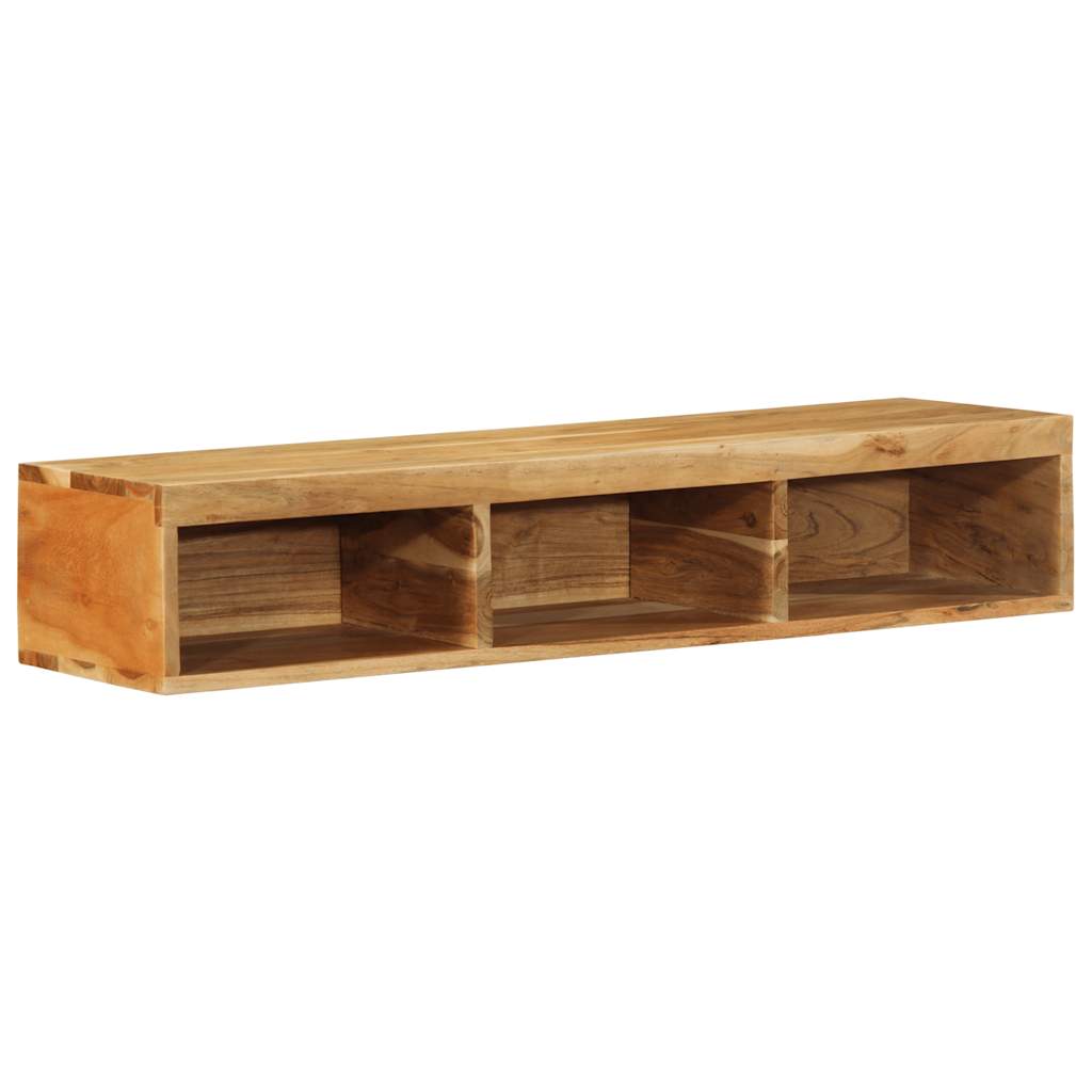 Meuble TV mural 100x30x19 cm en bois d'acacia massif