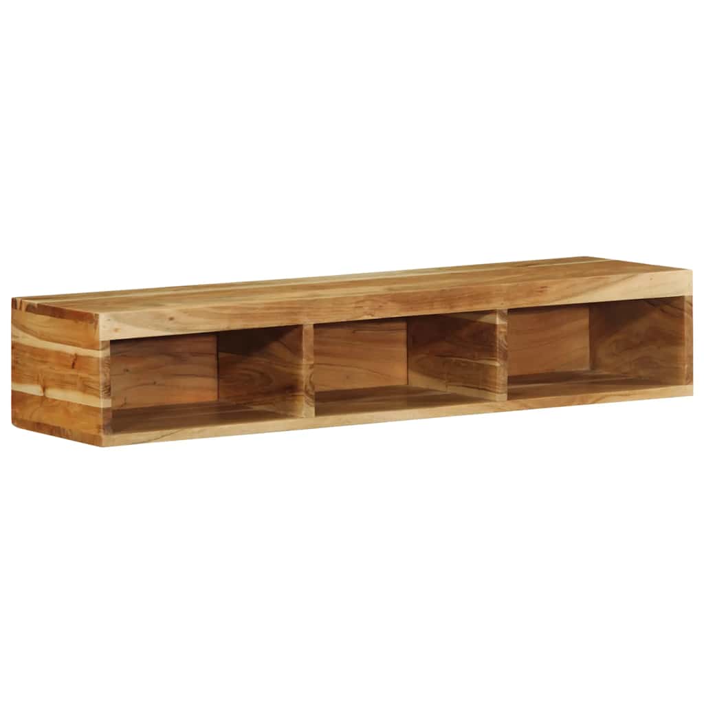 Meuble TV mural 100x30x19 cm en bois d'acacia massif