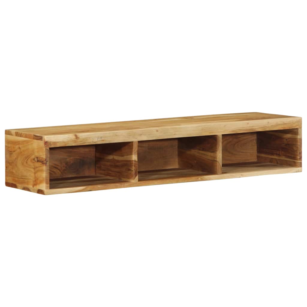 Meuble TV mural 100x30x19 cm en bois d'acacia massif