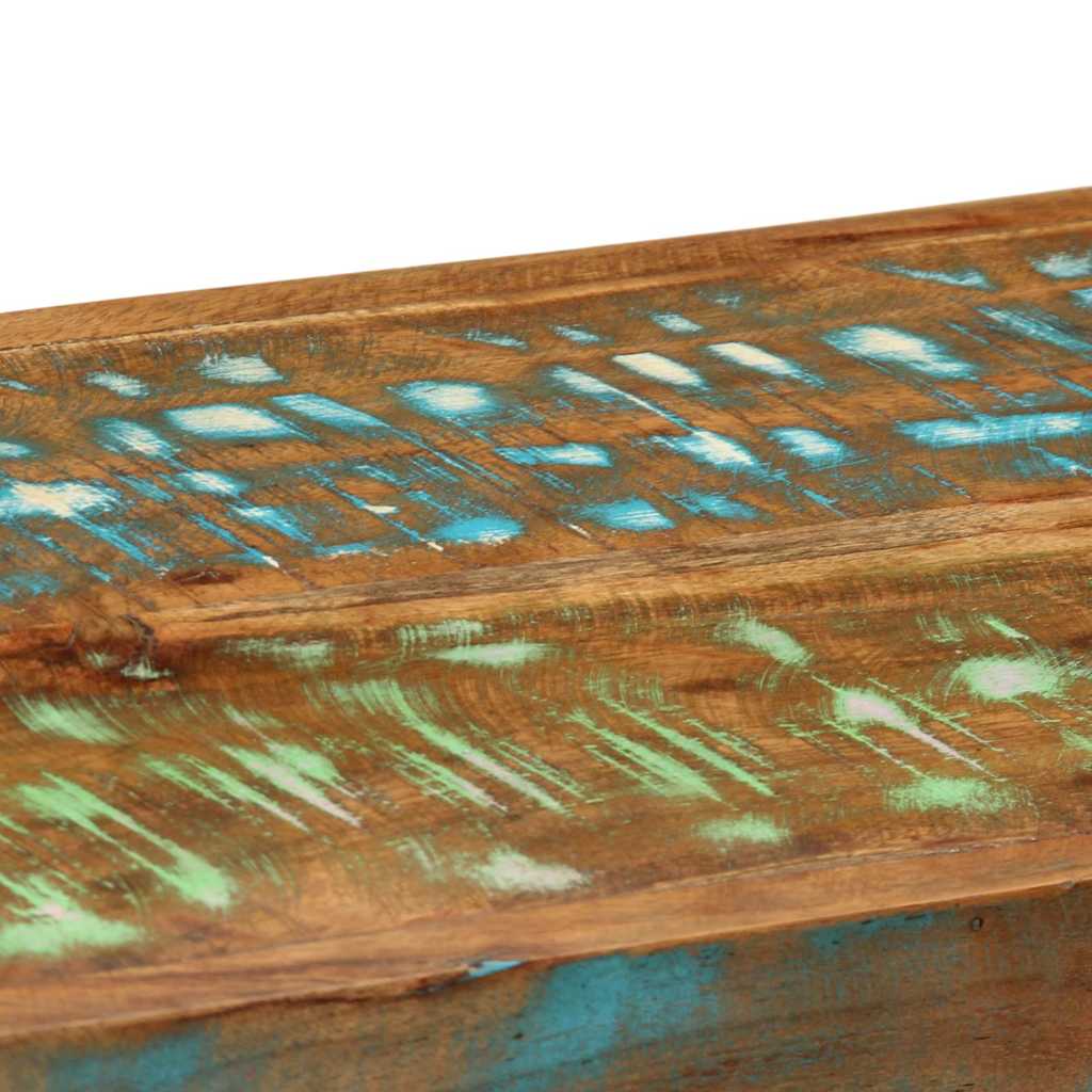 Wall shelf multicolored reclaimed wood solid wood
