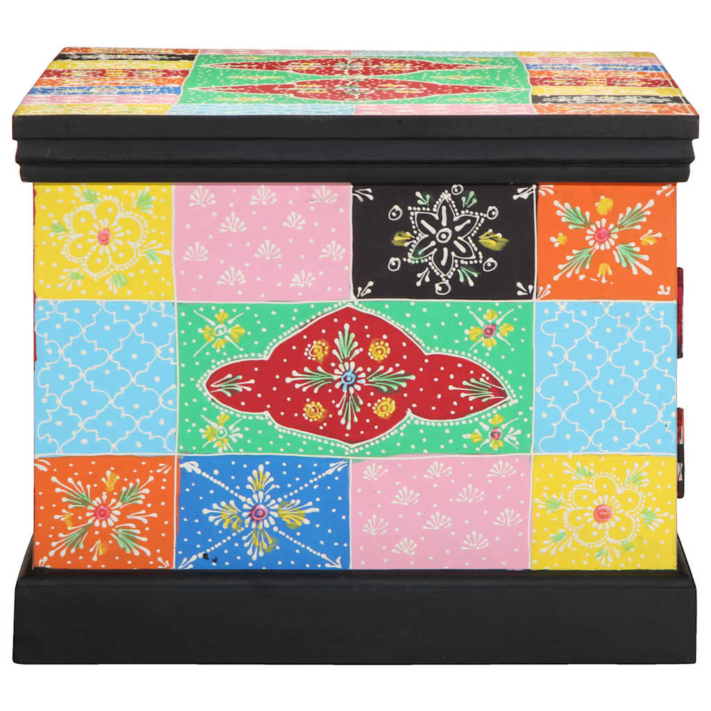 Table basse multicolore 90x50x40 cm en bois de manguier massif