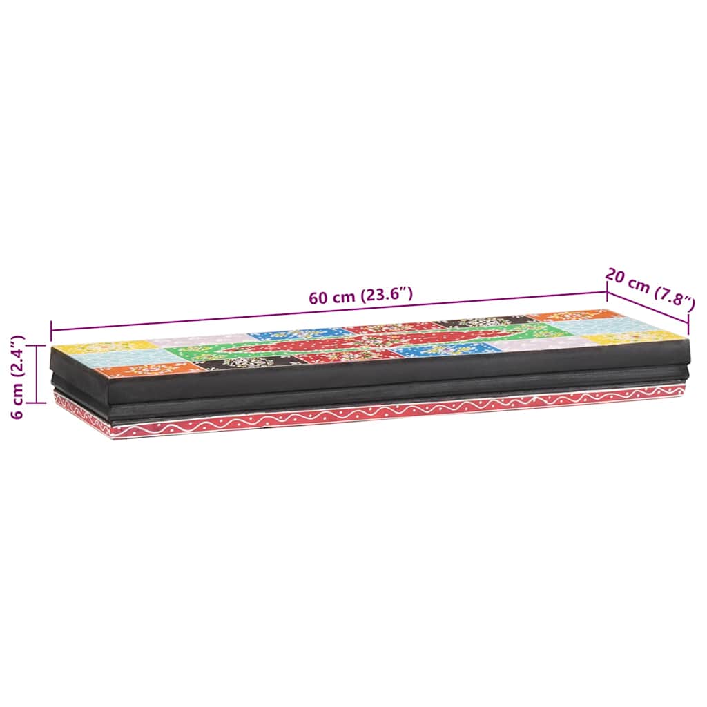 Wandregale Mehrfarbig 60 x 20 x 6 cm Massivholz Mango