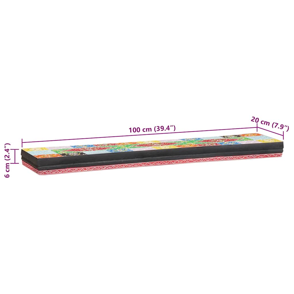 Wandregale Mehrfarbig 100 x 20 x 6 cm Massivholz Mango