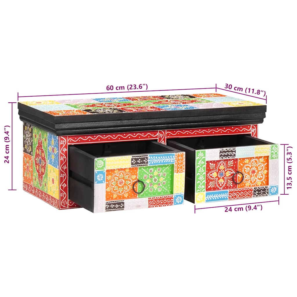TV-Schränk Mehrfarbig 60 x 30 x 24 cm Massivholz Mango