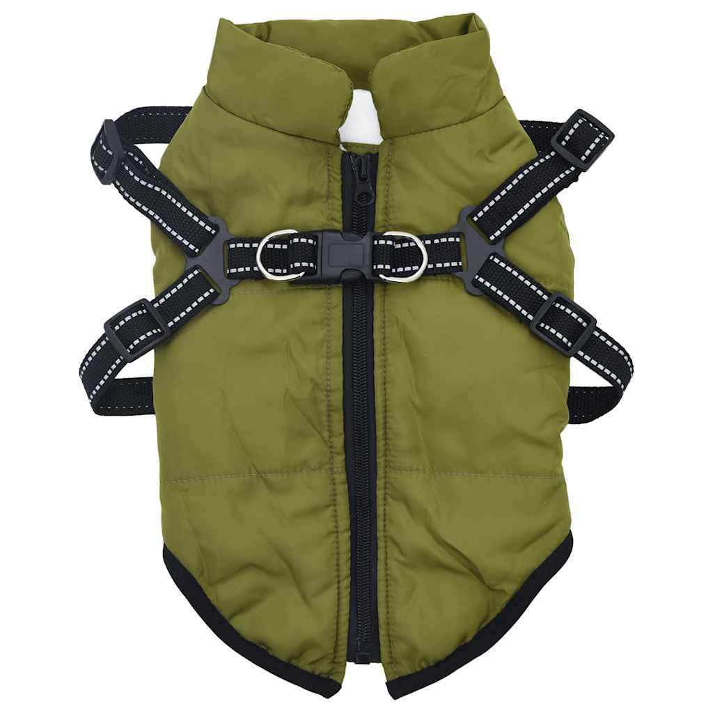 Harnais imperméable réfléchissant pour chien, vert armée, L36