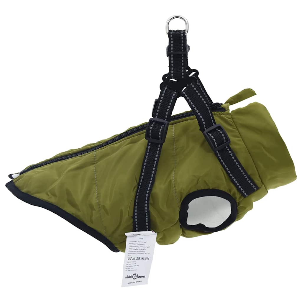 Harnais imperméable réfléchissant pour chien, vert armée, L36