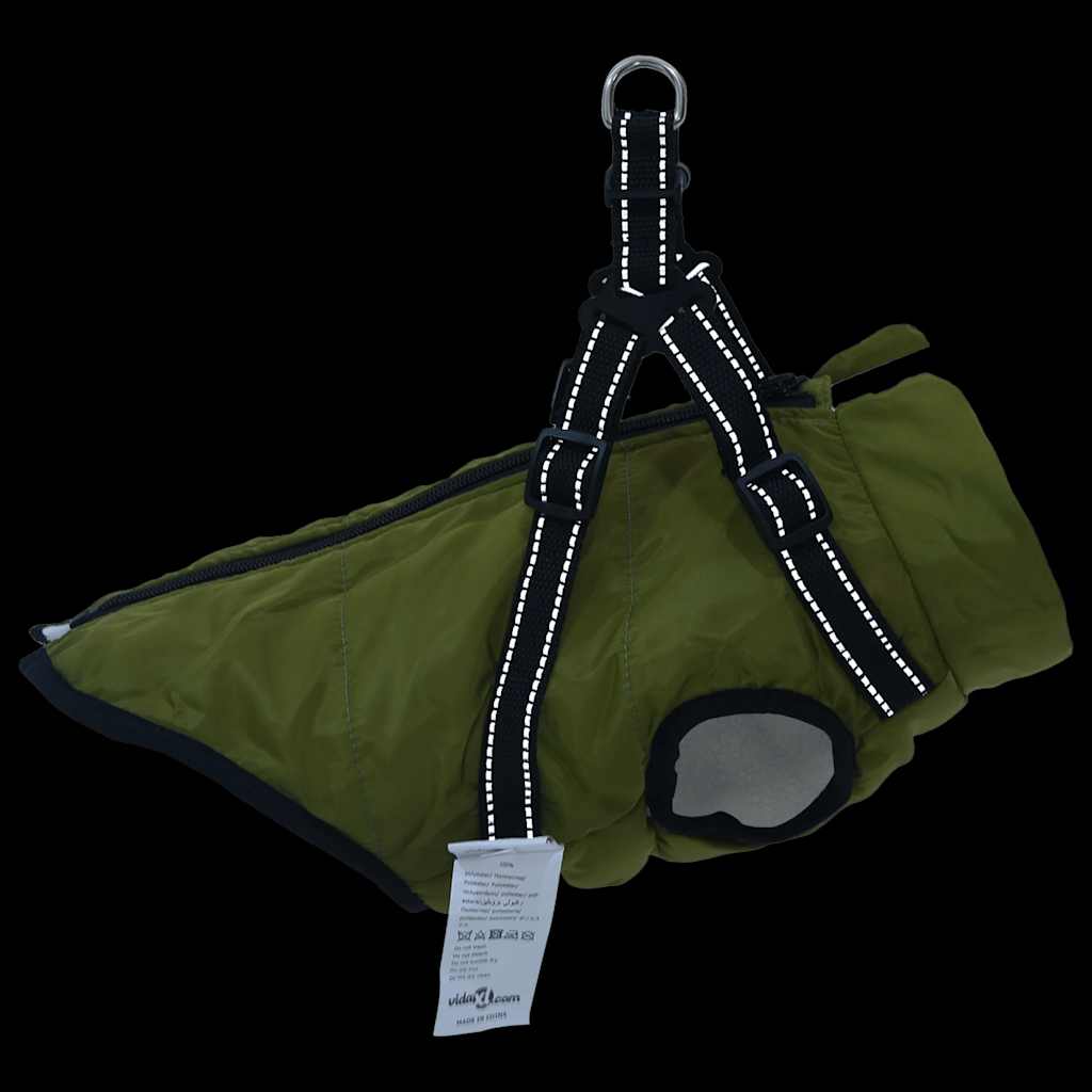 Harnais imperméable réfléchissant pour chien, vert armée, L36