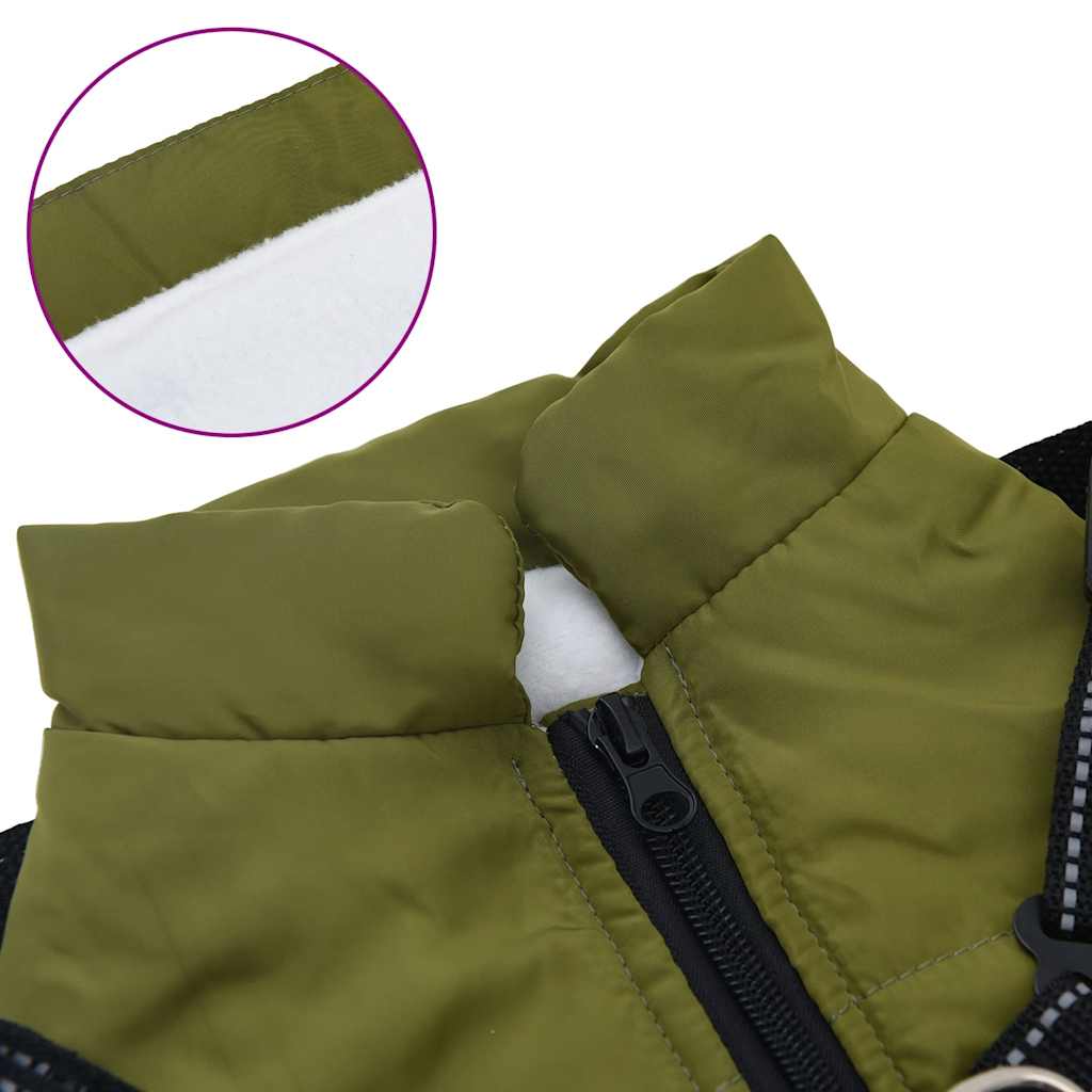 Harnais imperméable réfléchissant pour chien, vert armée, L36
