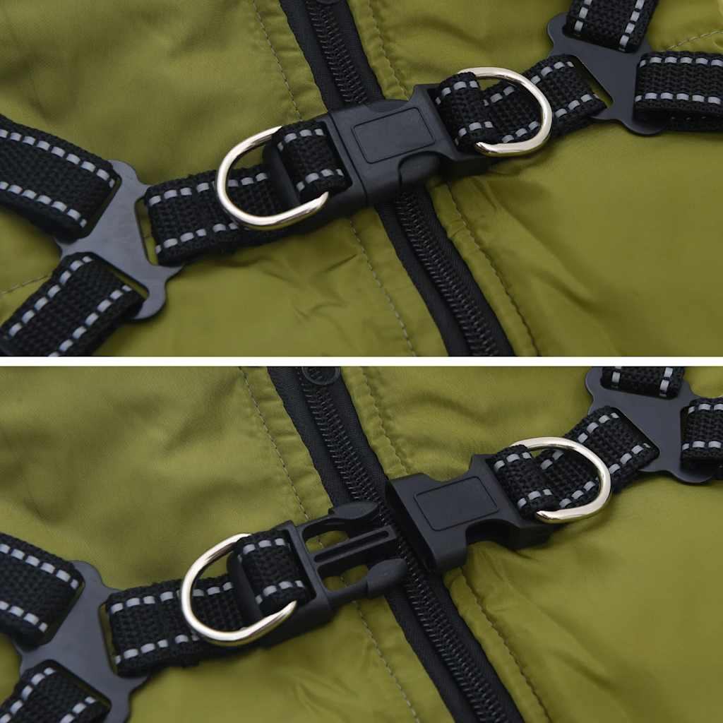 Harnais imperméable réfléchissant pour chien, vert armée, L36