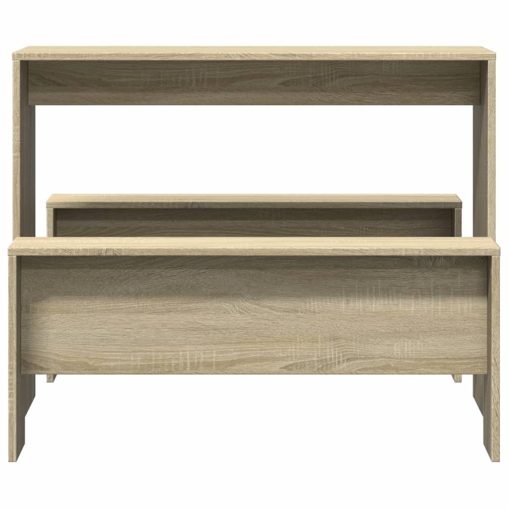 3-piece dining table and bench set Sonoma oak wood material
