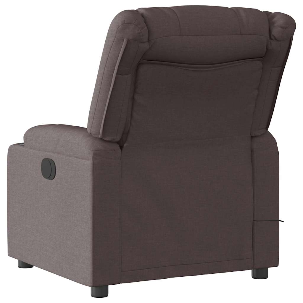 Fauteuil de massage électrique en tissu marron foncé