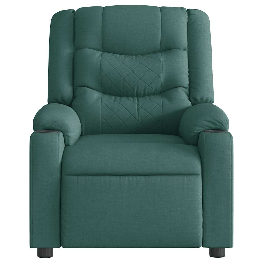 Fauteuil de massage électrique en tissu vert foncé