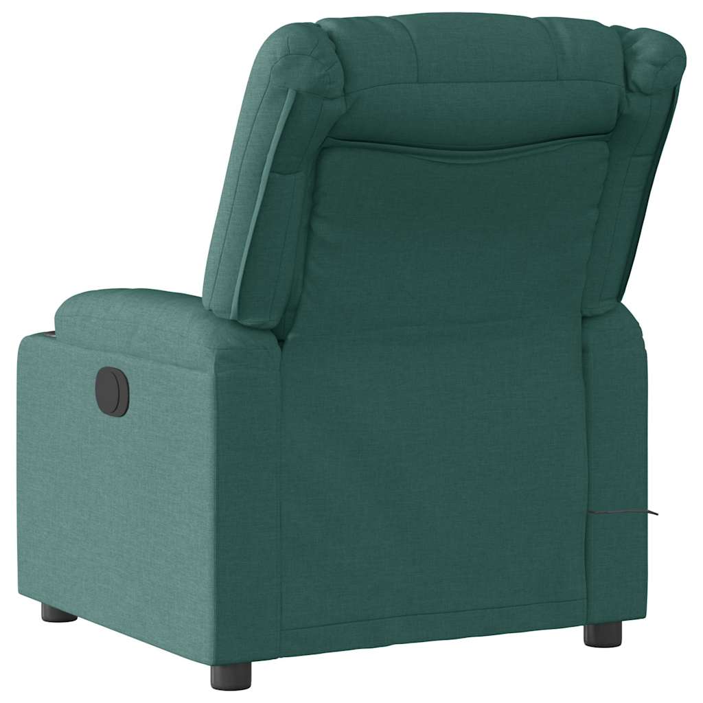 Fauteuil de massage électrique en tissu vert foncé