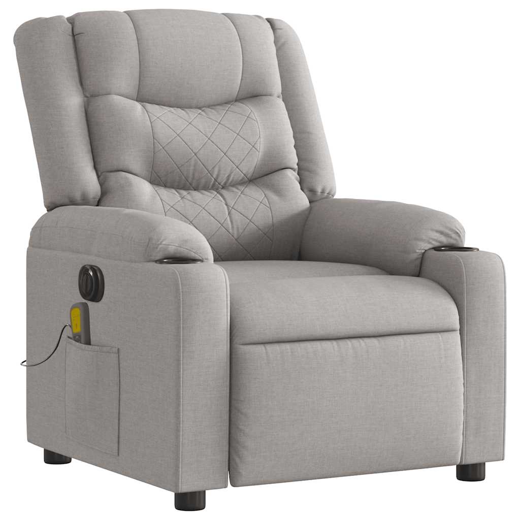 Fauteuil de massage électrique en tissu gris nuage