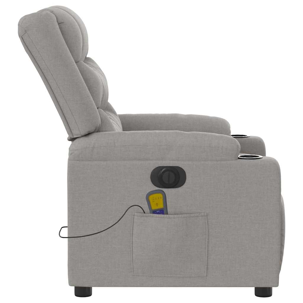 Fauteuil de massage électrique en tissu gris nuage