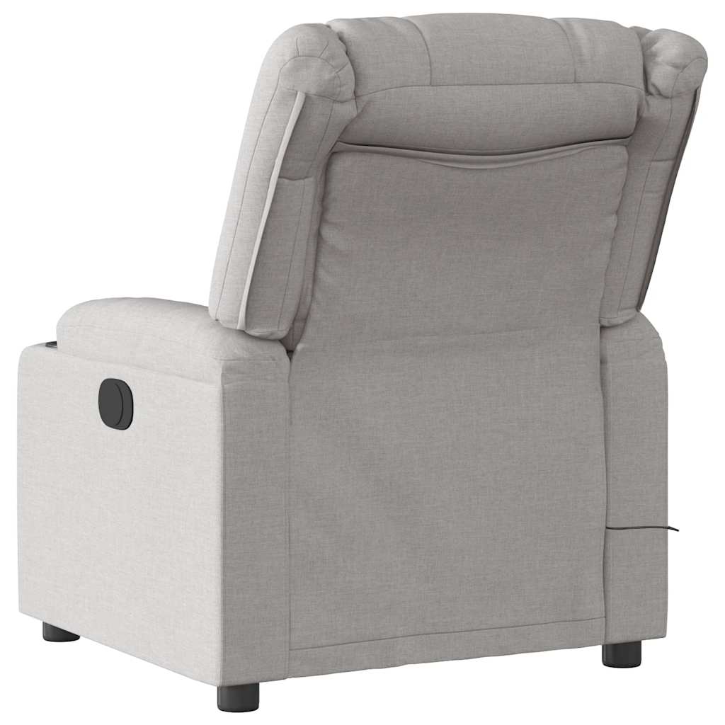 Fauteuil de massage électrique en tissu gris nuage