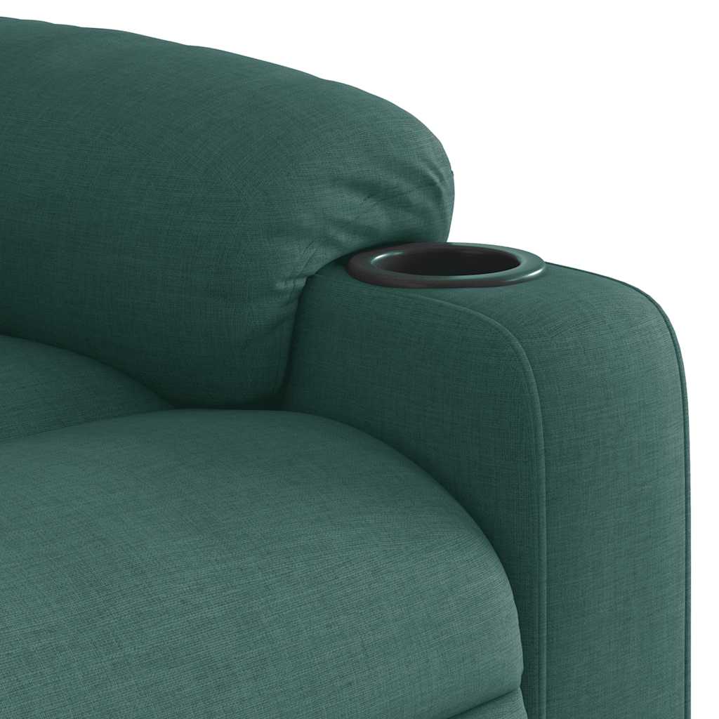 Fauteuil de massage avec aide à la verticalisation en tissu vert foncé