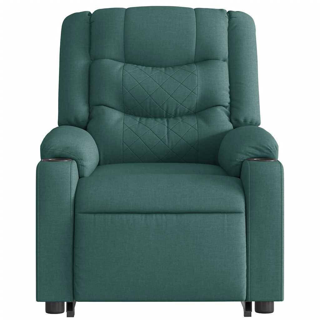 Fauteuil de massage avec aide à la verticalisation en tissu vert foncé