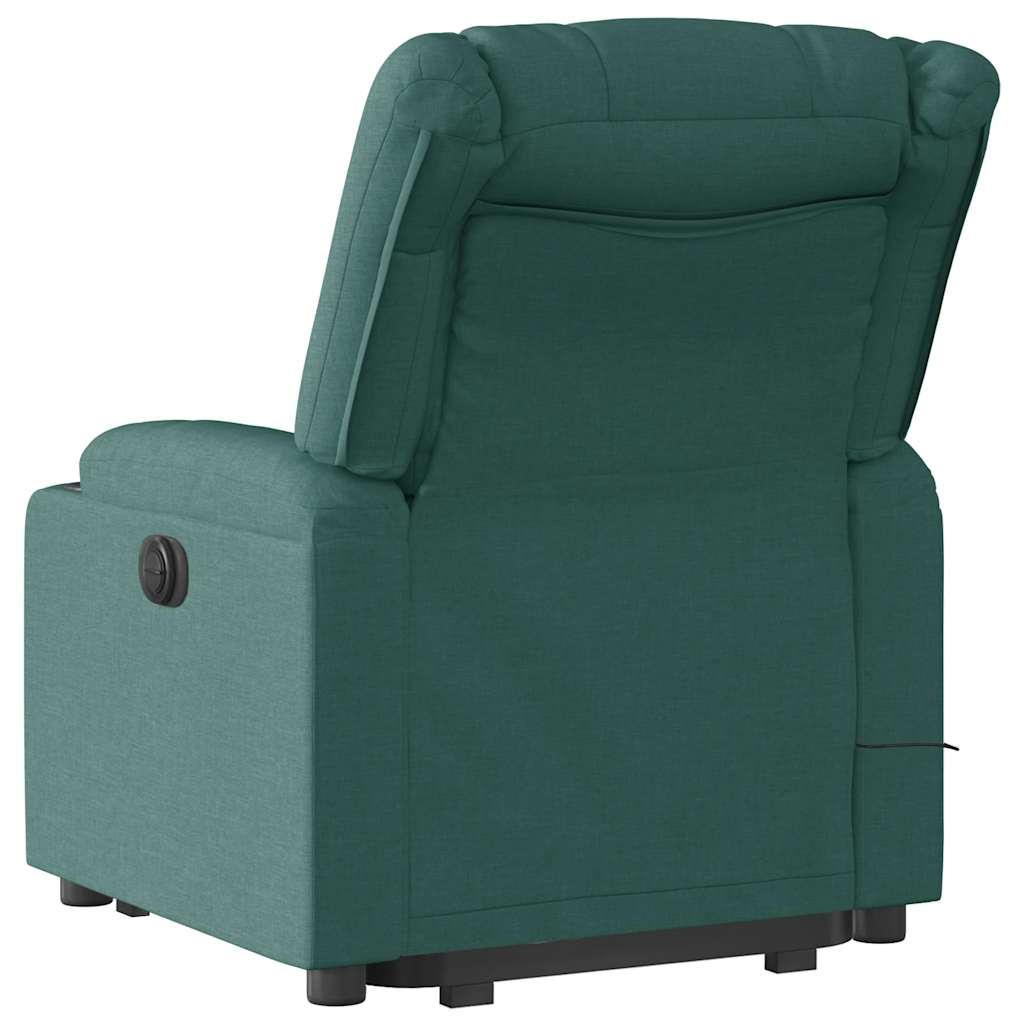 Fauteuil de massage avec aide à la verticalisation en tissu vert foncé