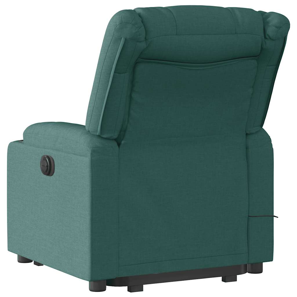 Fauteuil de massage électrique avec aide à la verticalisation en tissu vert foncé