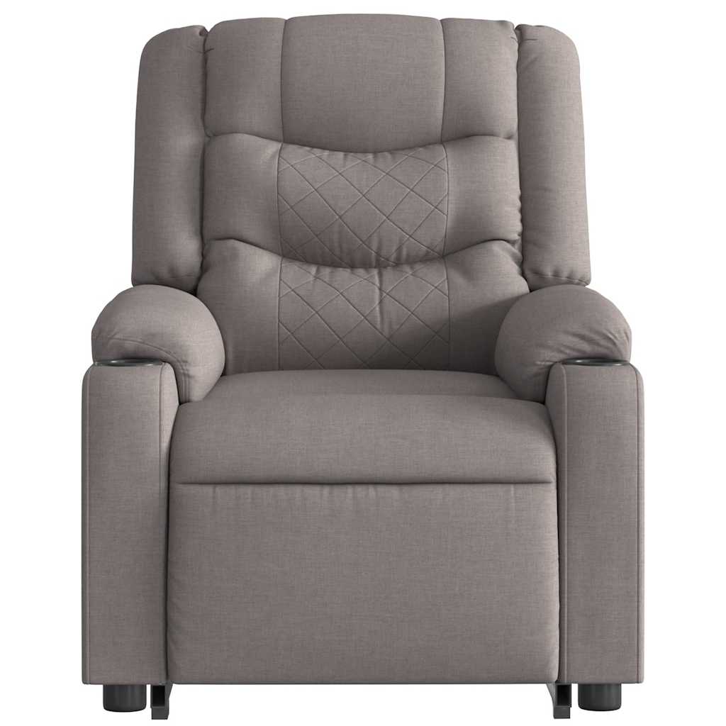 Elektrischer Massagesessel mit Aufstehhilfe Taupe Stoff