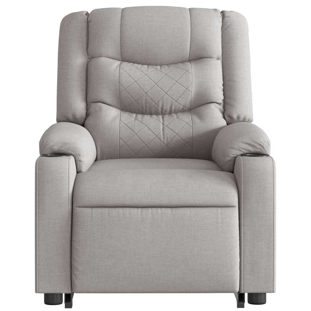 Fauteuil de massage avec aide électrique au verticalisation, tissu gris nuage