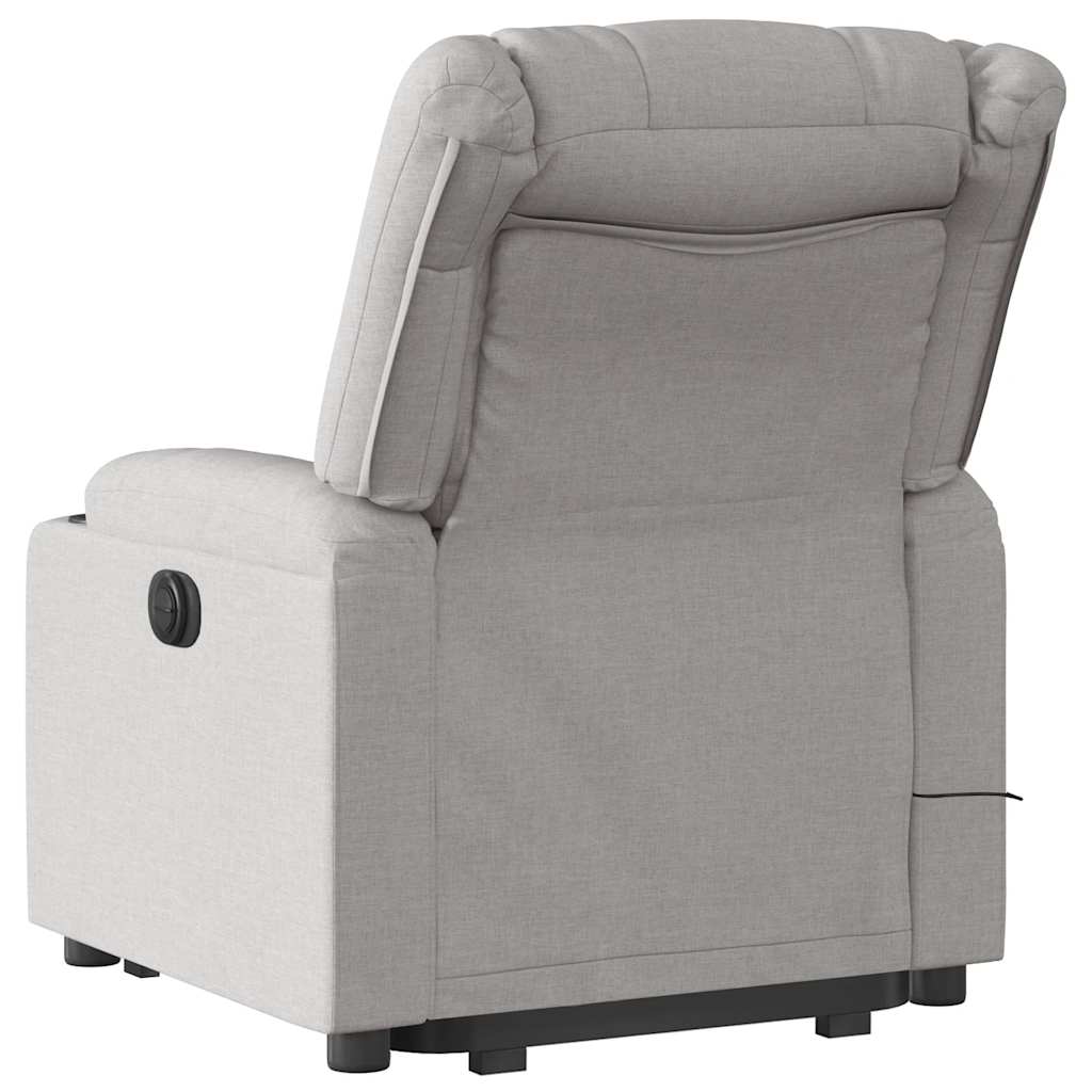 Fauteuil de massage avec aide électrique au verticalisation, tissu gris nuage
