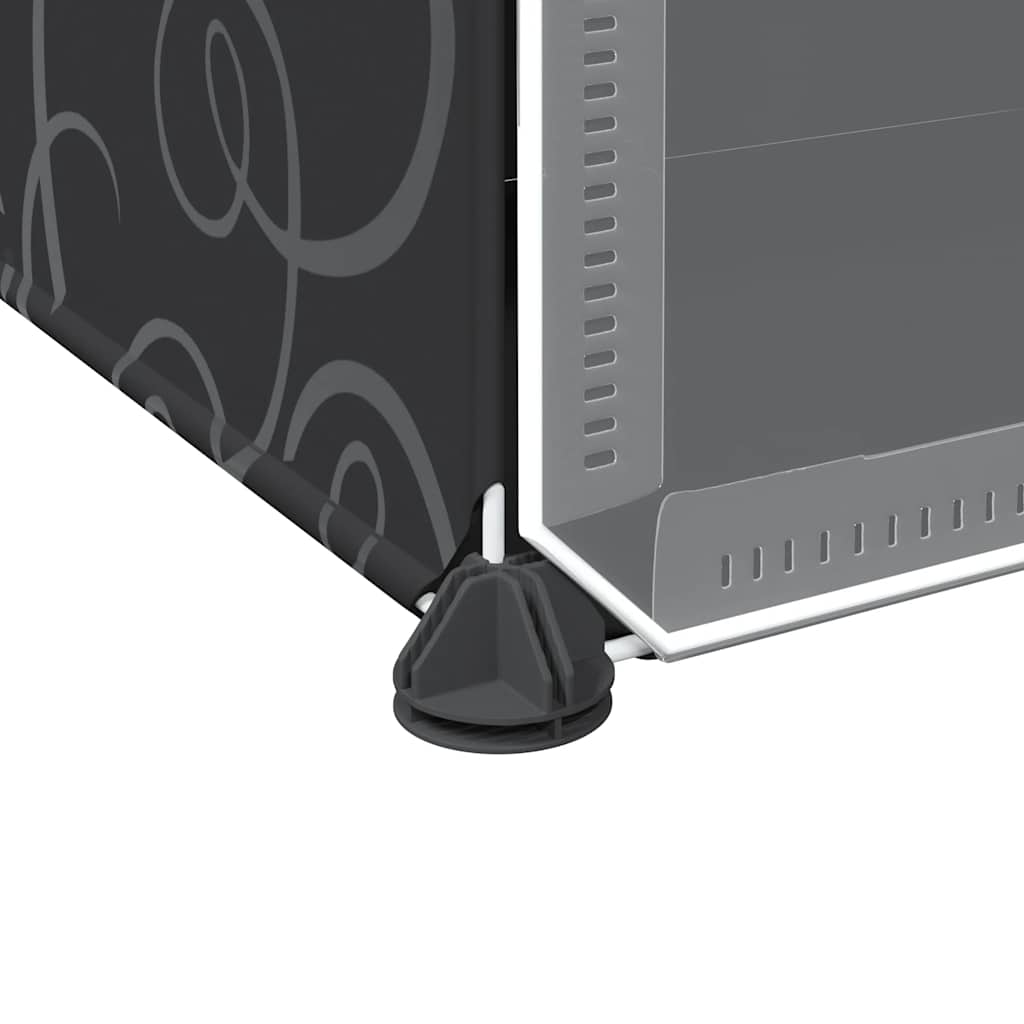 Système d'étagères avec 9 cubes et portes en PP noir