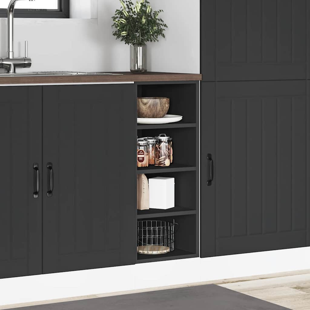Meuble bas Riga Noir 30x44,5x81,5 cm matériau à base de bois