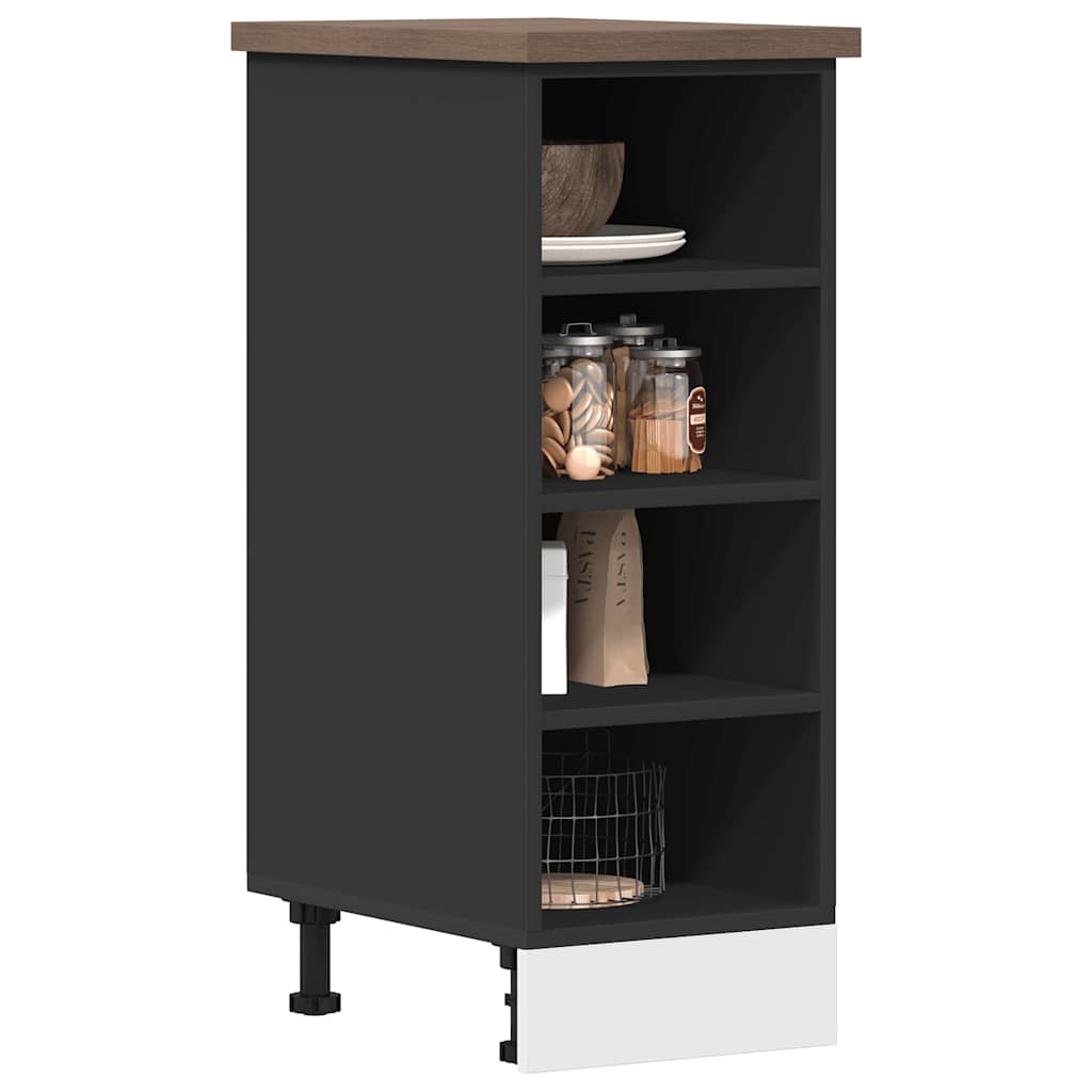 Meuble bas Riga Noir 30x44,5x81,5 cm matériau à base de bois