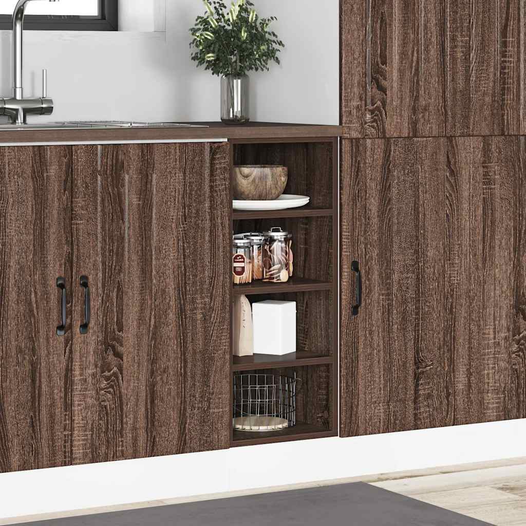 Meuble bas Riga aspect chêne brun 30x44,5x81,5 cm matériau bois