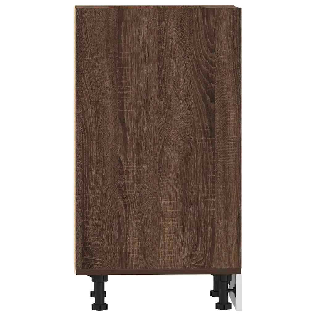 Meuble bas Riga aspect chêne brun 30x44,5x81,5 cm matériau bois