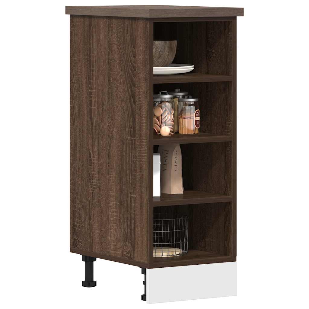 Meuble bas Riga aspect chêne brun 30x44,5x81,5 cm matériau bois