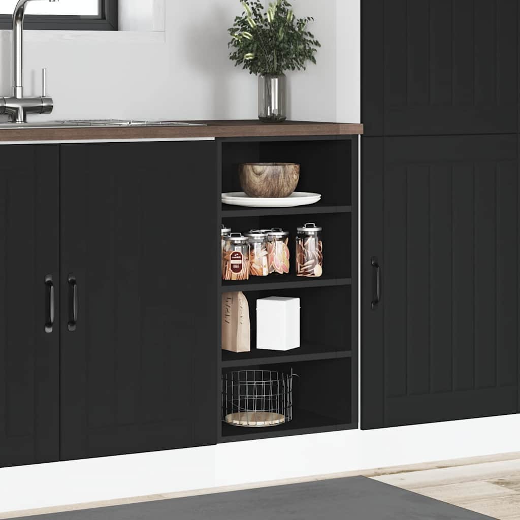 Meuble bas Riga Noir 40x44,5x81,5 cm matériau à base de bois