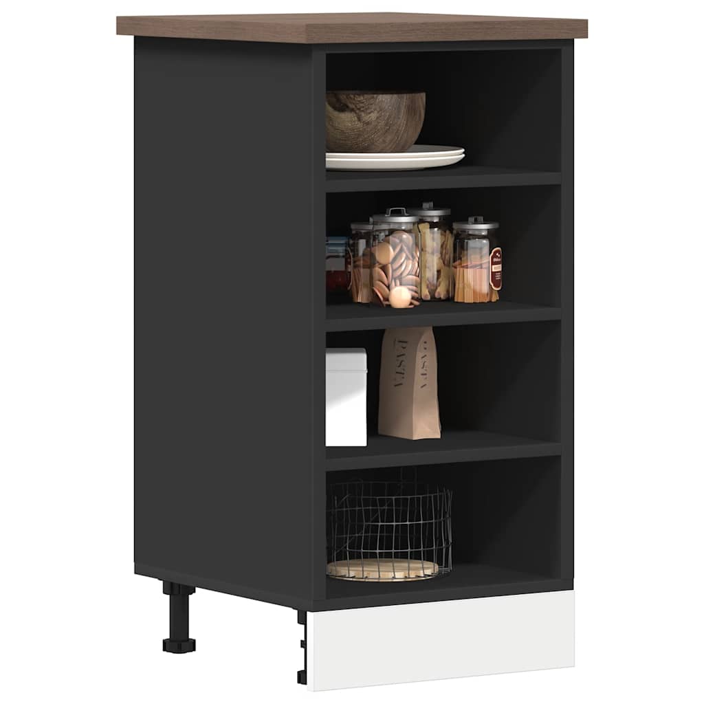 Meuble bas Riga Noir 40x44,5x81,5 cm matériau à base de bois