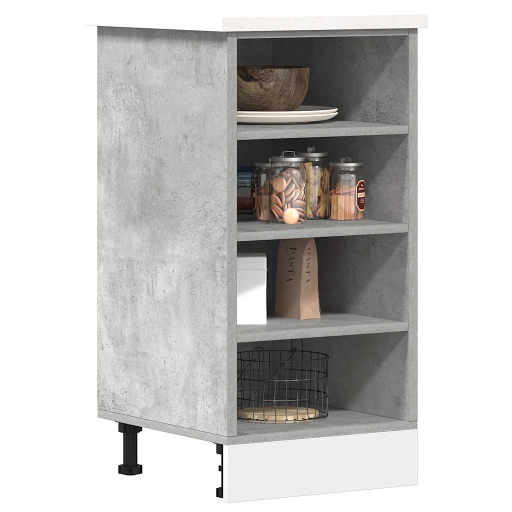 Meuble bas Riga gris béton 40x44,5x81,5 cm matériau bois