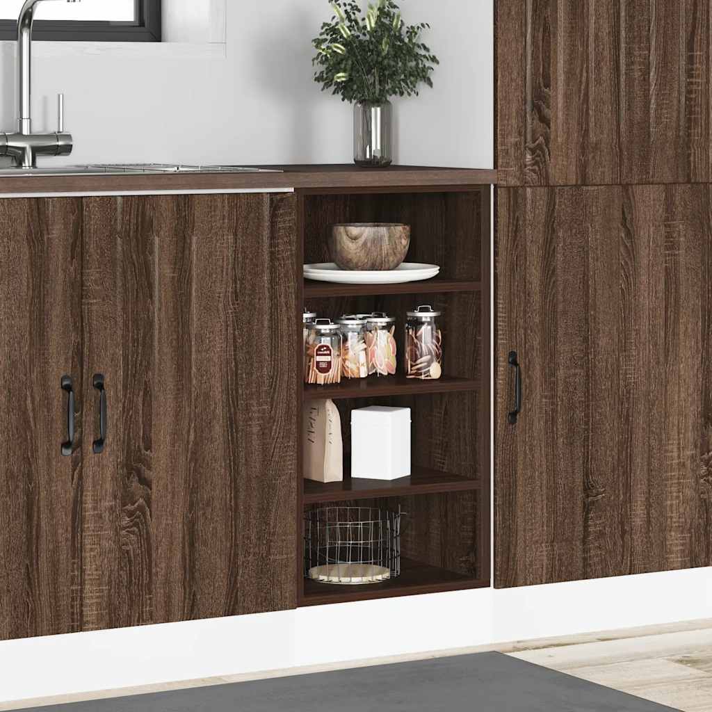 Meuble bas Riga aspect chêne brun 40x44,5x81,5 cm matériau bois