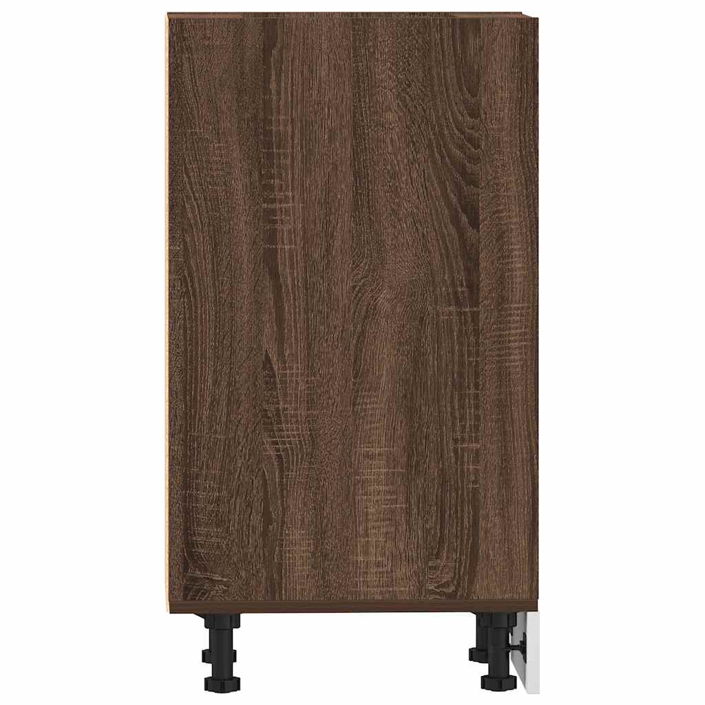 Meuble bas Riga aspect chêne brun 40x44,5x81,5 cm matériau bois