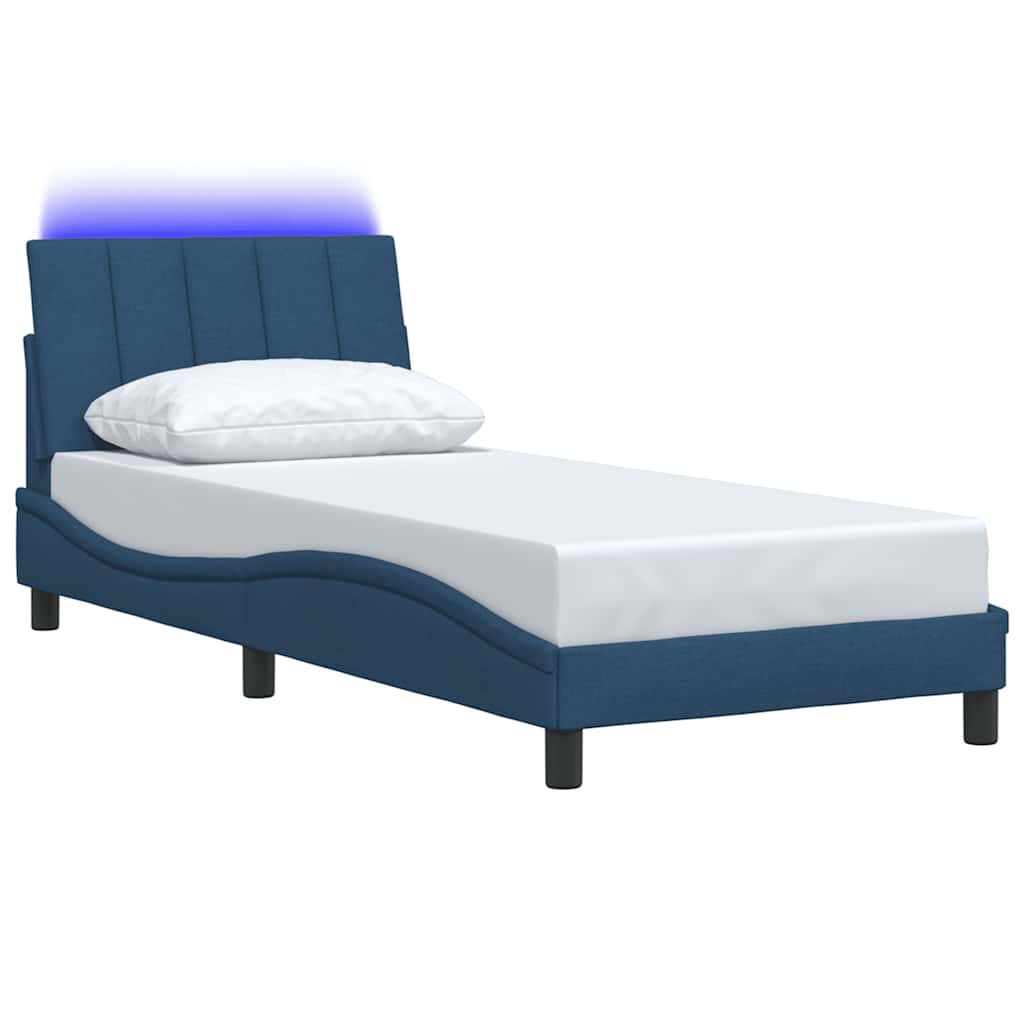 Bettgestell ohne Matratze "Hanko" Blau 90x200 cm Stoff