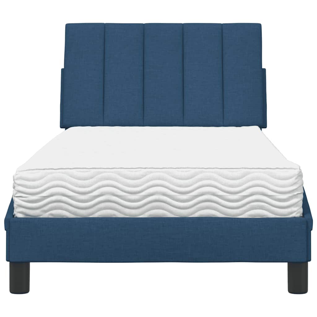 Bett mit Matratze "Hanko" Blau 80x200 cm Stoff