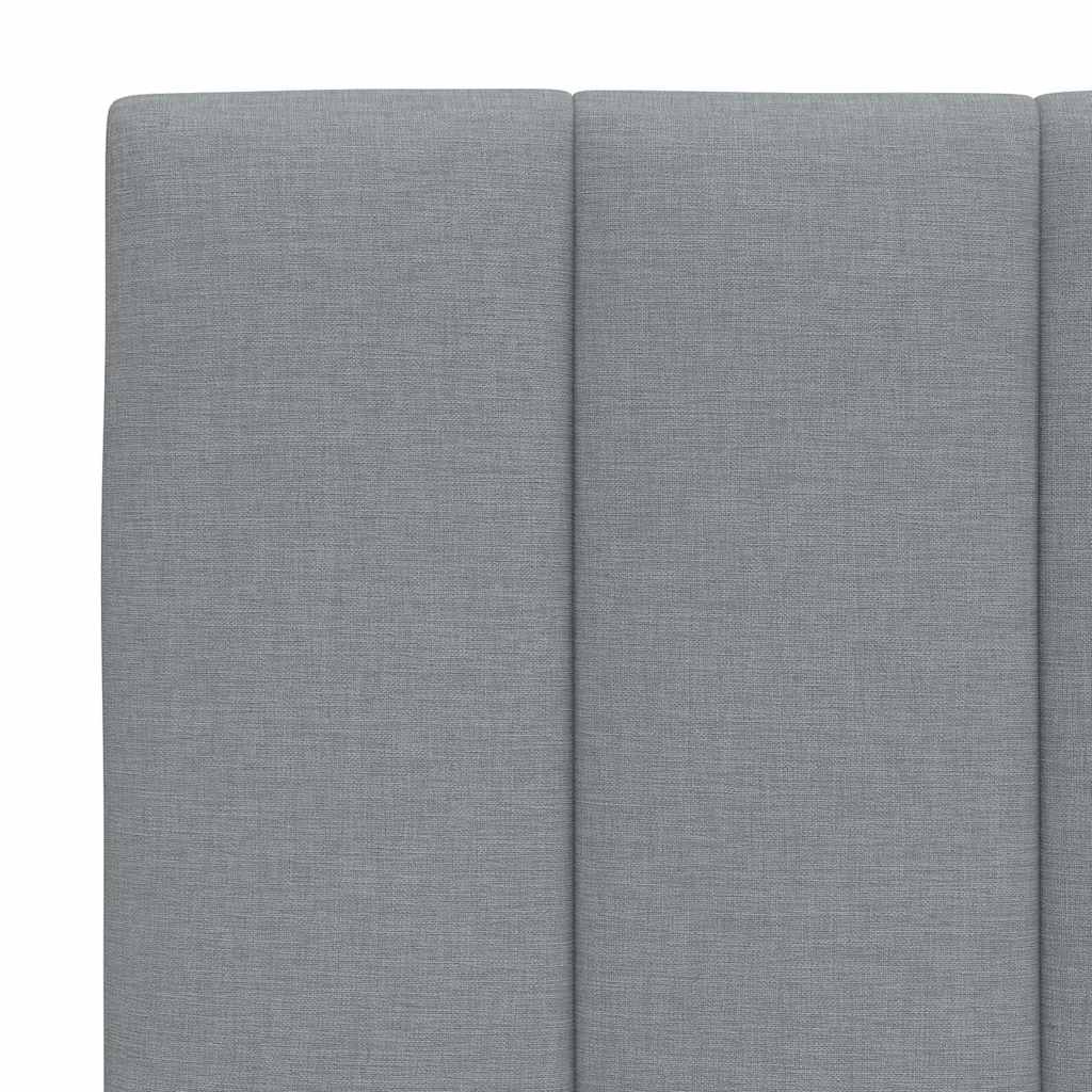 Lit avec matelas "Hanko" gris clair 100x200 cm tissu