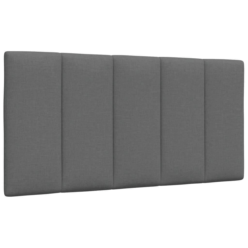 Lit avec matelas "Hanko" gris foncé 100x200 cm tissu