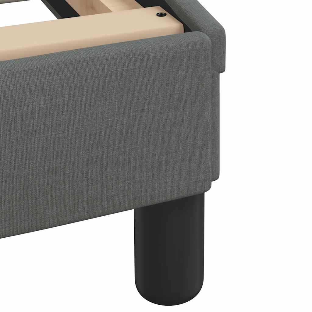 Lit avec matelas "Hanko" gris foncé 100x200 cm tissu