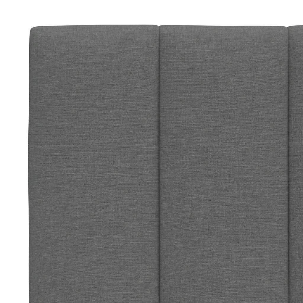 Lit avec matelas "Hanko" gris foncé 100x200 cm tissu