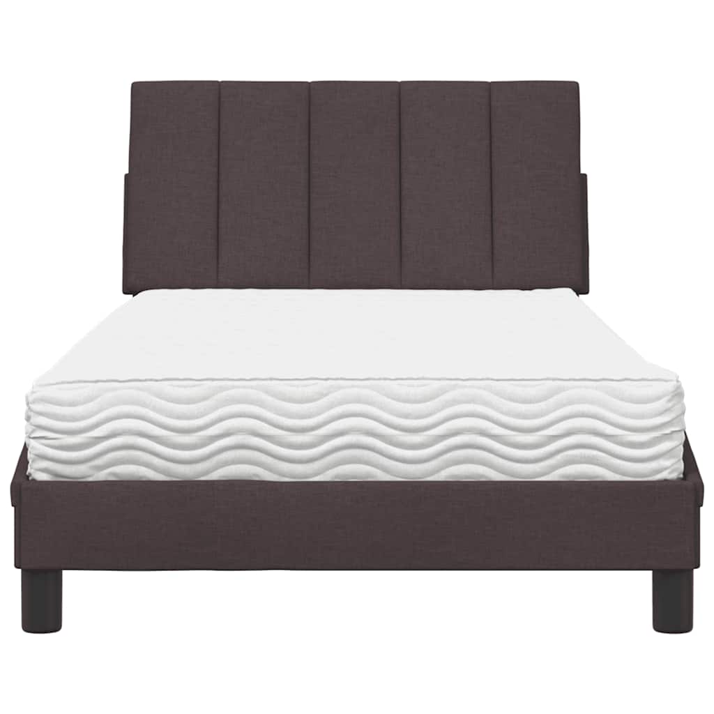 Bett mit Matratze "Hanko" Dunkelbraun 100x200 cm Stoff