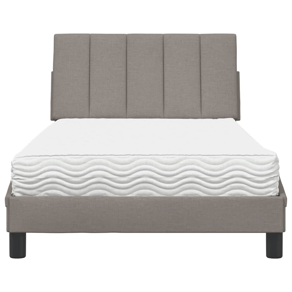 Bett mit Matratze "Hanko" Taupe 100x200 cm Stoff