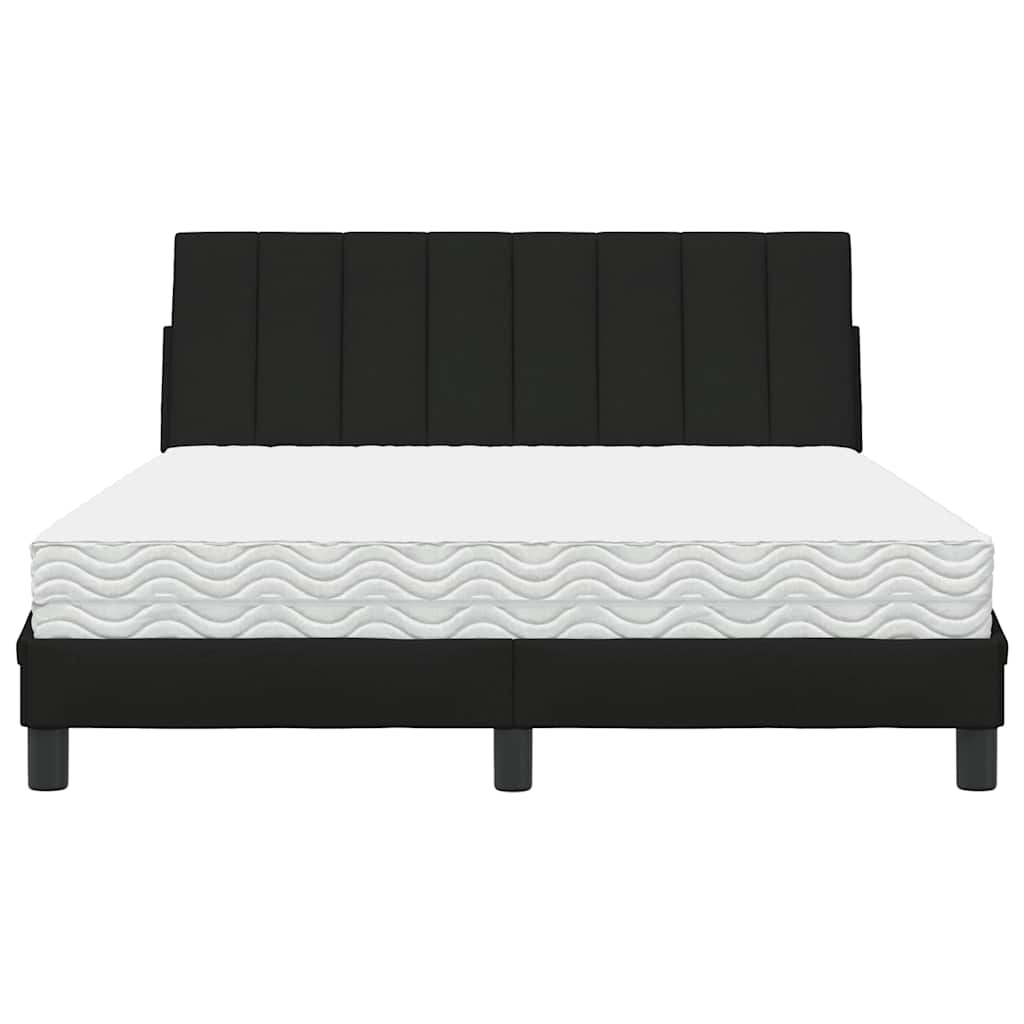 Bett mit Matratze "Hanko" Schwarz 140x200 cm Stoff